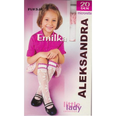 Гольфи для дівчаток білІ із кольоровою вставкою  Emilka TM Aleksandra