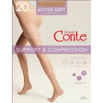 Колготи жіночі поліамідні коригуючі Active soft 20 Euro Conte