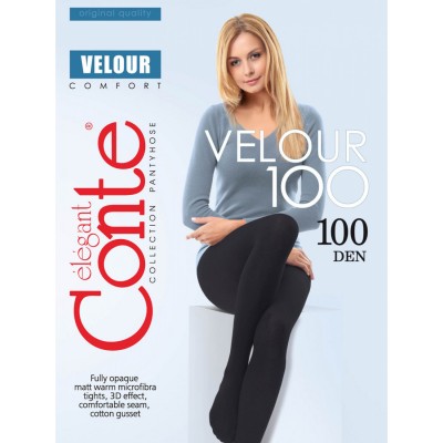 Матові щільні жіночі колготки 100 ден Velour 100 Тм Conte розмір 2