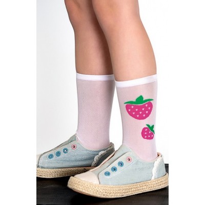 Шкарпетки для дівчаток білі Knittex Strawberry Pie