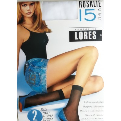 Шкарпетки жіночі білі прозорі капронові Lores15 den Rosalie