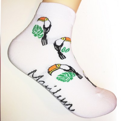 Шкарпетки жіночі бавовняні з малюнком Marilyn Footies Tukan
