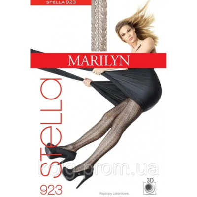 Колготки жіночі ажурного плетіння Marilyn 30 ден Stella 923 розмір 3/4 молочні